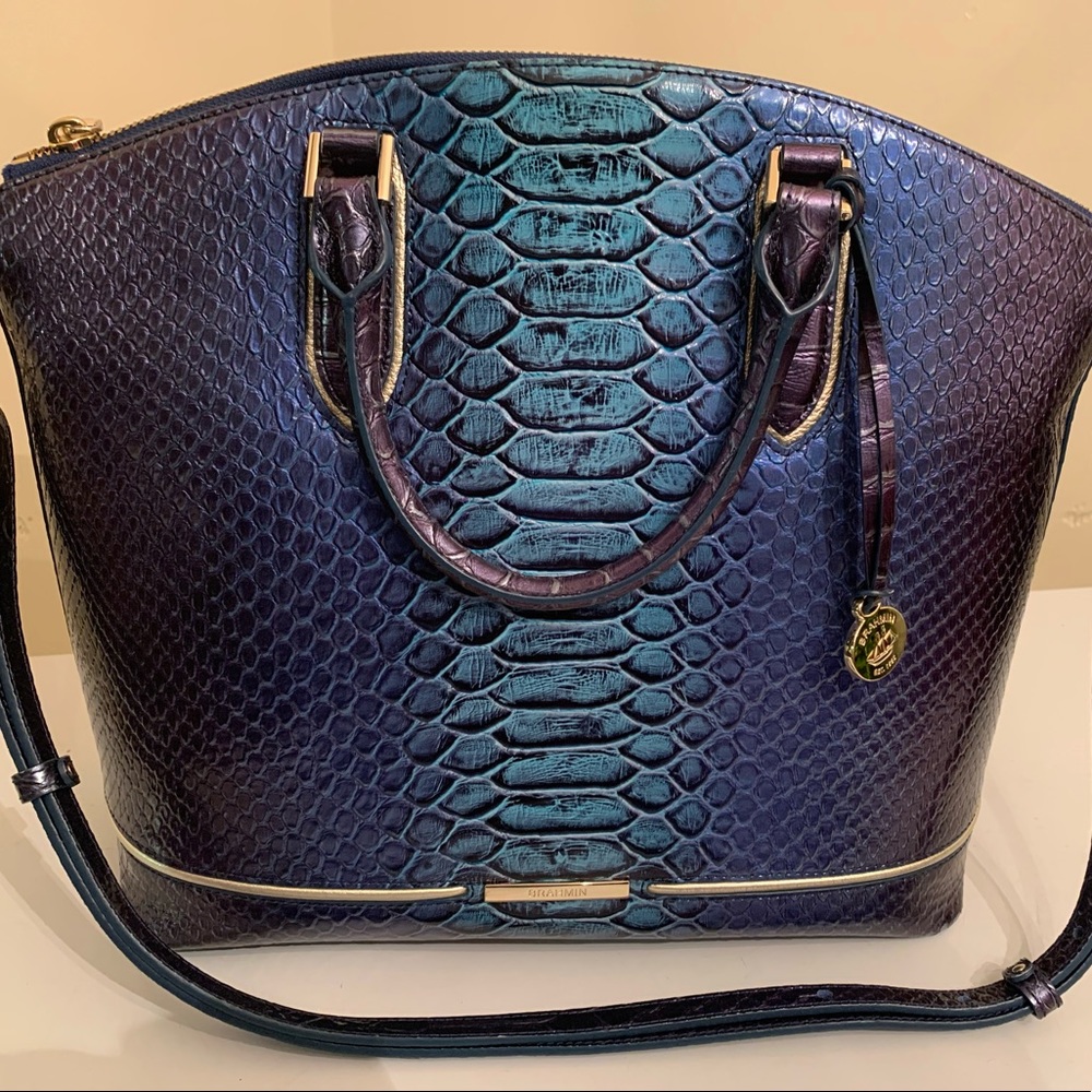 Electric Blue Brahmin Satchel